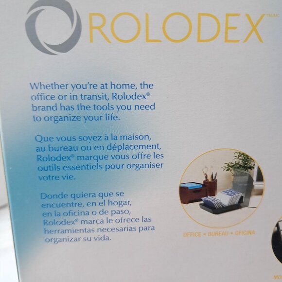 NEW Rolodex 67262 Covered business Card File black storage case lid & 200 cards - Picture 6 of 11